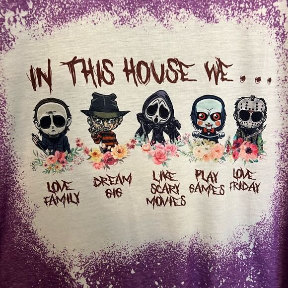 Distressed Halloween funny cartoon Horror Movie characters size XL - Picture 2 of 6